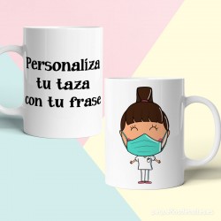 Taza sanitario con mascarilla personalizada