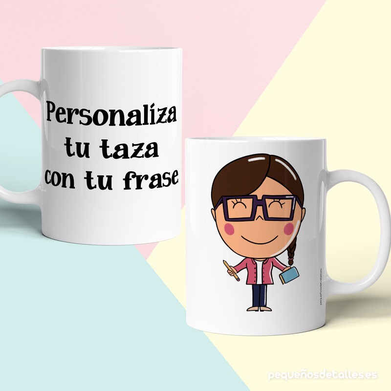 Taza Profesora con gafas personalizada Taza Profesora con gafas personalizada