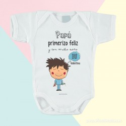 Body Papá Primerizo Personalizado con Código QR de Mangas Cortas