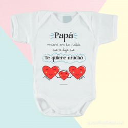 Body para Papá con Mensaje de Mamá Personalizado de Mangas Cortas