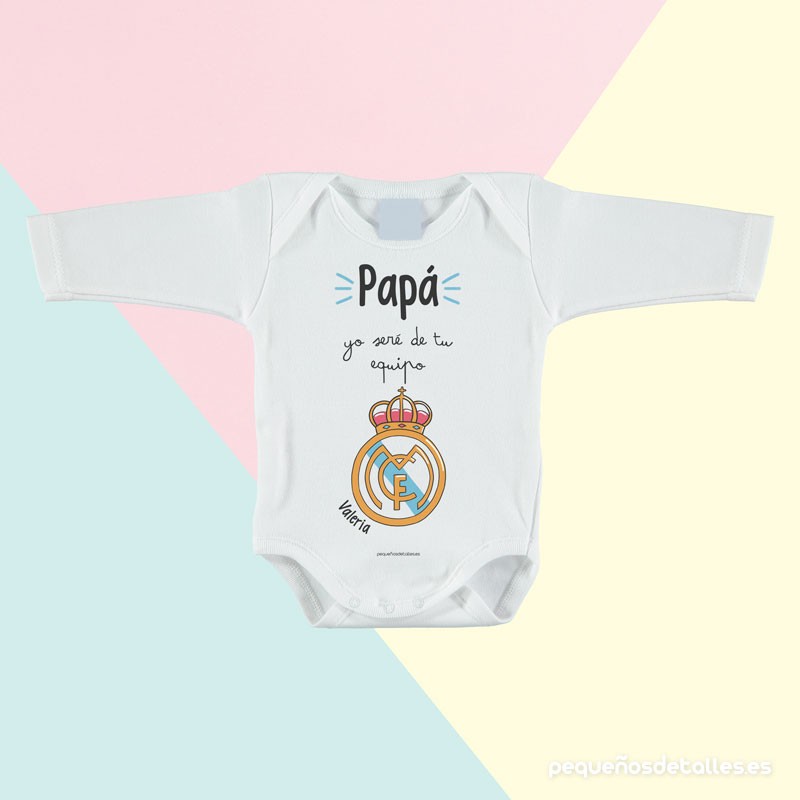 Body Equipo de Papá de Mangas Largas Body Equipo de Papá de Mangas Largas