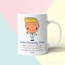 Taza niño marinero personalizada