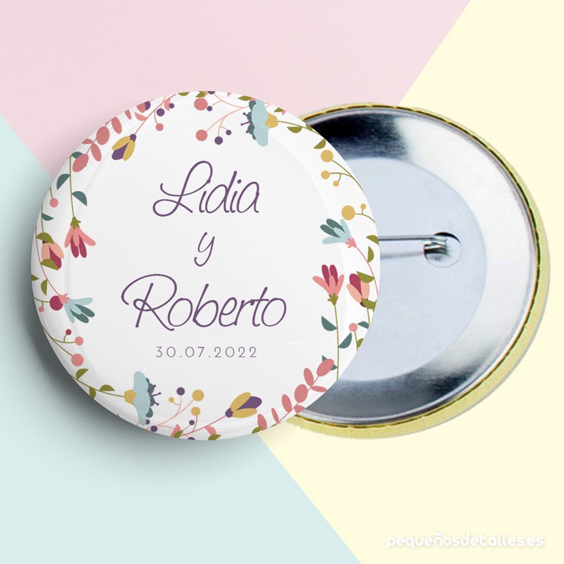 ▷ Chapa personalizada modelo Violet detalles boda ❤️