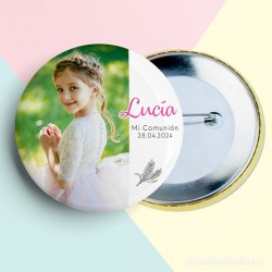 Chapa alfiler niña comunión personalizada