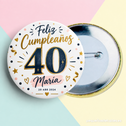 Chapa 40 Cumpleaños Personalizada