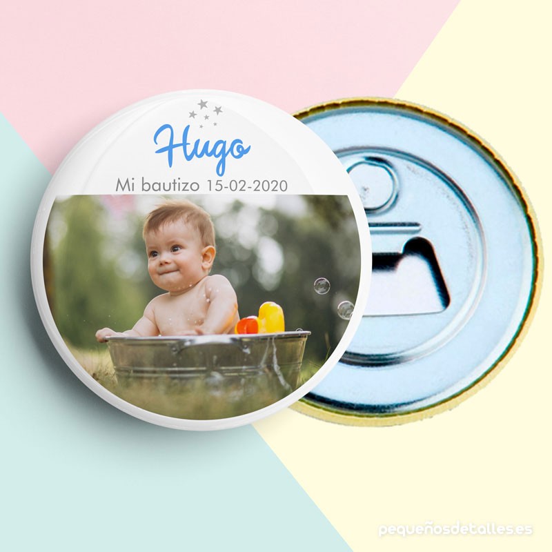 Abrebotellas con imán Personalizado para Bautizo con Foto Niño Abrebotellas con imán Personalizado para Bautizo con Foto Niño